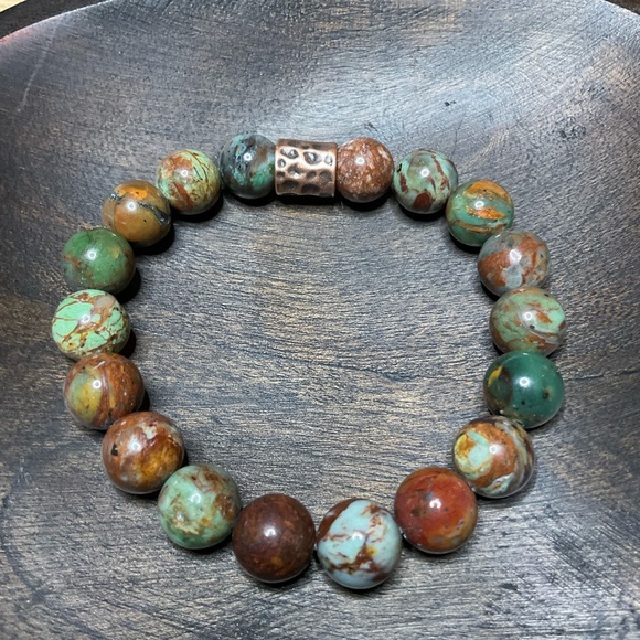 African Green Opal (10mm) with Copper Accent - Picture 5 of 6